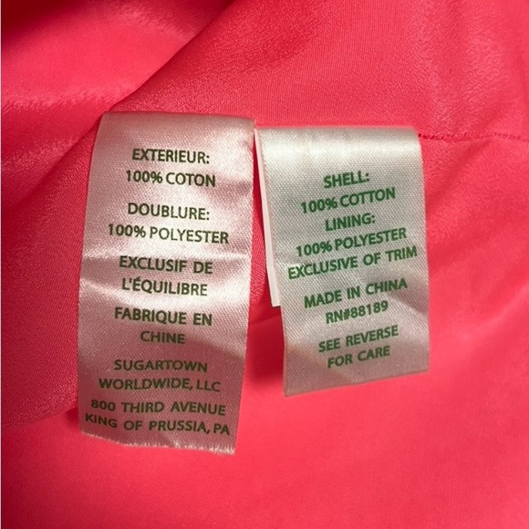 lilly pulitzer Junie Shift Dress Coral Reef neon pink gold deep v neck preppy - Picture 4 of 6